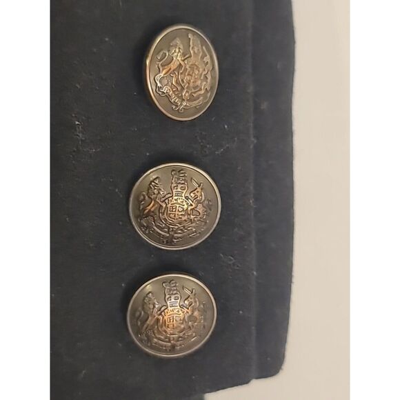 New York & Company Double Breasted Wool Blend Topcoat Small Belted Peacoat Metal - Picture 6 of 9